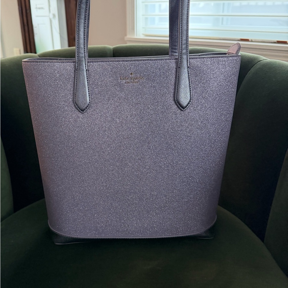 Kate Spade Tinsel Lilac Frost Purple Glitter Shoulder Tote Bag - Picture 11 of 16